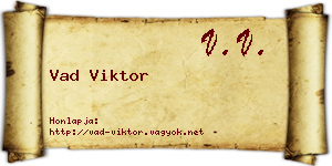 Vad Viktor névjegykártya